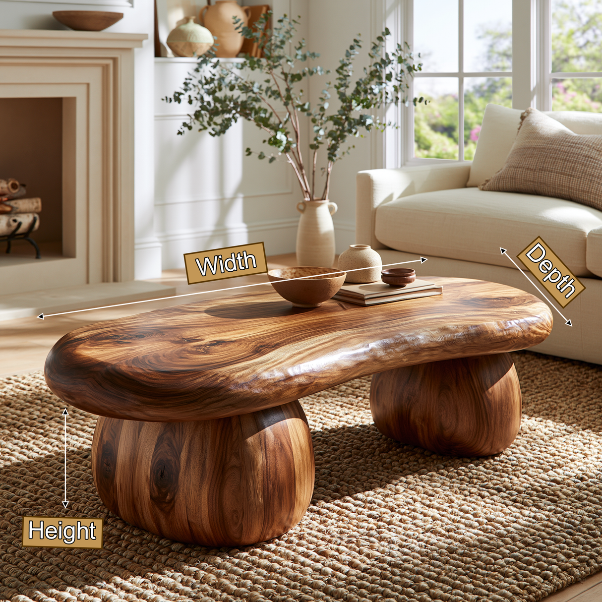 Mystrava Sculpted Solid Wood Coffee Table - Timberustic Coffee Table