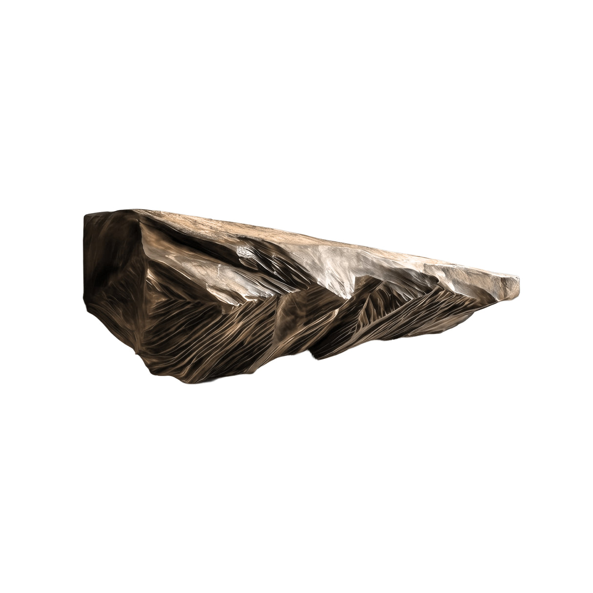 Mystraven Hand-Carved Solid Wood Fireplace Mantel Shelf Natural Oak - Timberustic Fireplace Mantel Shelf