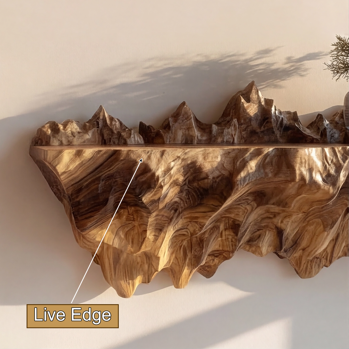 Mythralis Live Edge Solid Wood Mountain Floating Shelf SPA179654 - Timberustic Floating Shelf