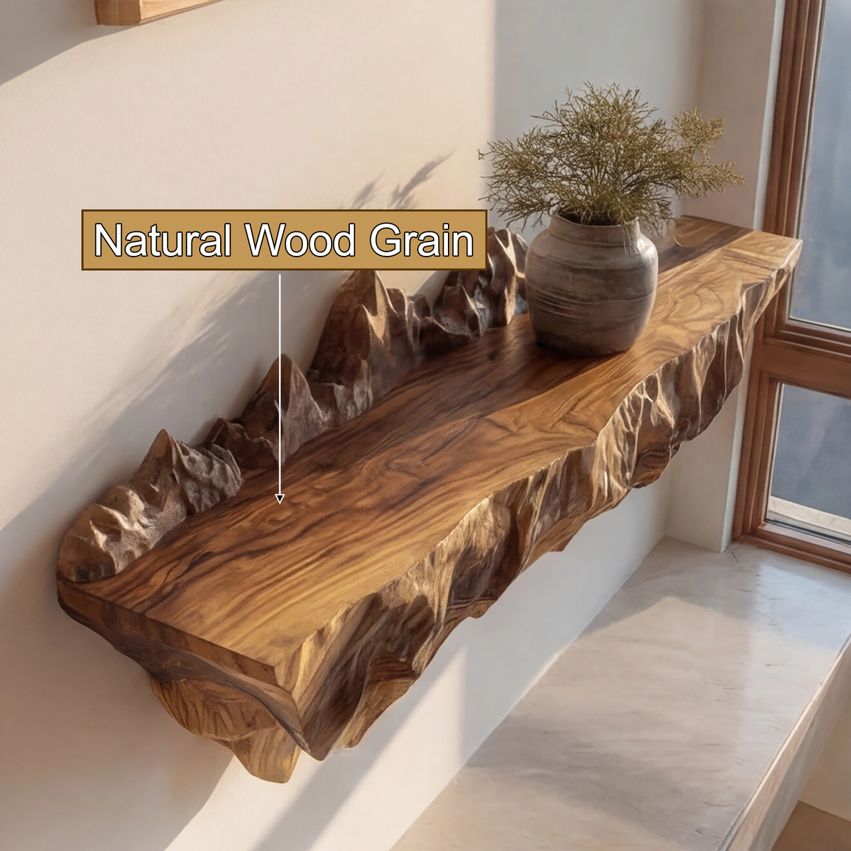 Mythralis Live Edge Solid Wood Mountain Floating Shelf SPA179654 - Timberustic Floating Shelf