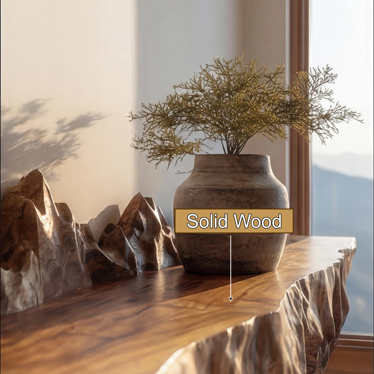 Mythralis Live Edge Solid Wood Mountain Floating Shelf SPA179654 - Timberustic Floating Shelf