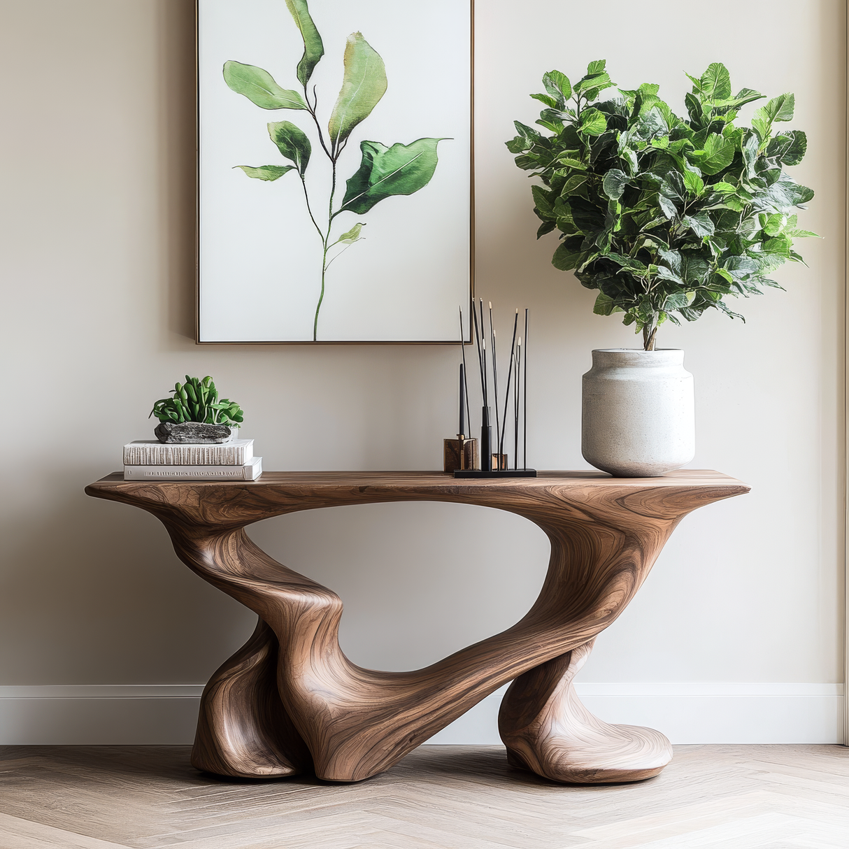 Mythrion Sculpted Solid Wood Console Table - Timberustic Console Table