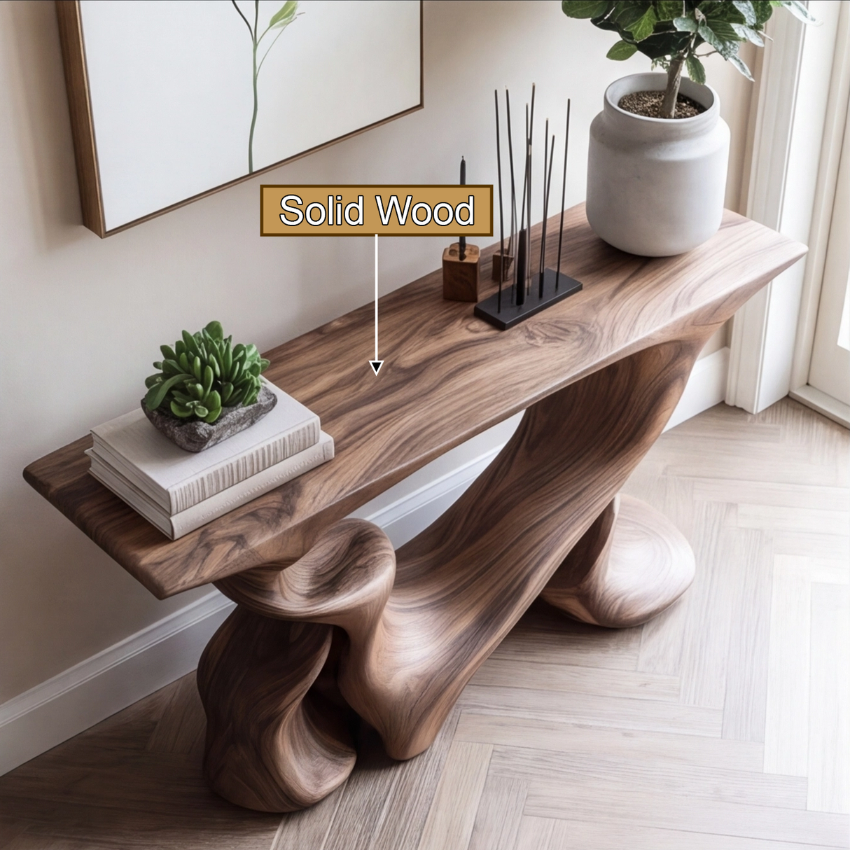 Mythrion Sculpted Solid Wood Console Table - Timberustic Console Table