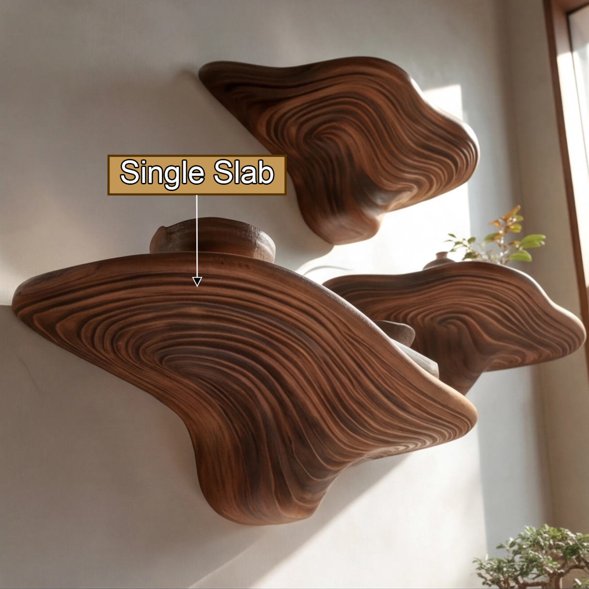 Mythrune Solid Wood Mushroom Floating Shelf SPA349387 - Timberustic Floating Shelf