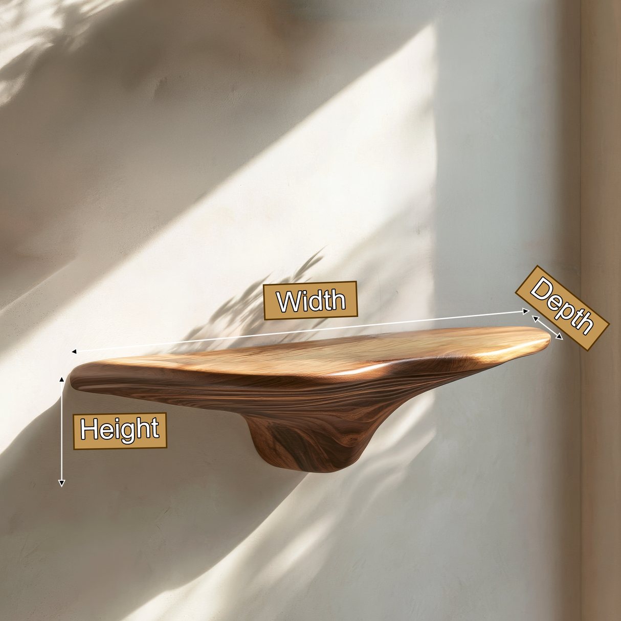 Mythrune Solid Wood Mushroom Floating Shelf SPA349387 - Timberustic Floating Shelf