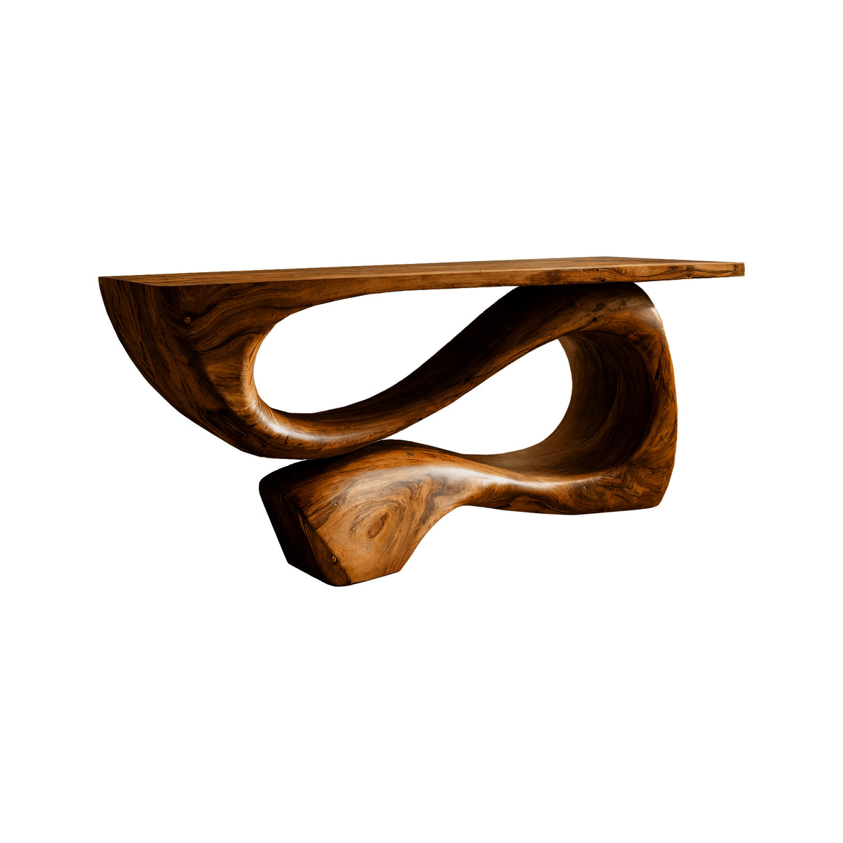 Nalore Sculpted Solid Wood Console Table Brown - Timberustic Console Table