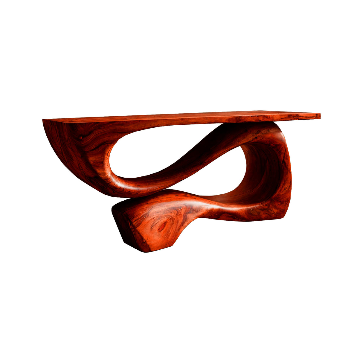 Nalore Sculpted Solid Wood Console Table Mahogany - Timberustic Console Table