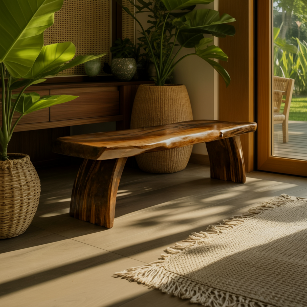 Nara Contemporary Japandi Solid Wood Bench