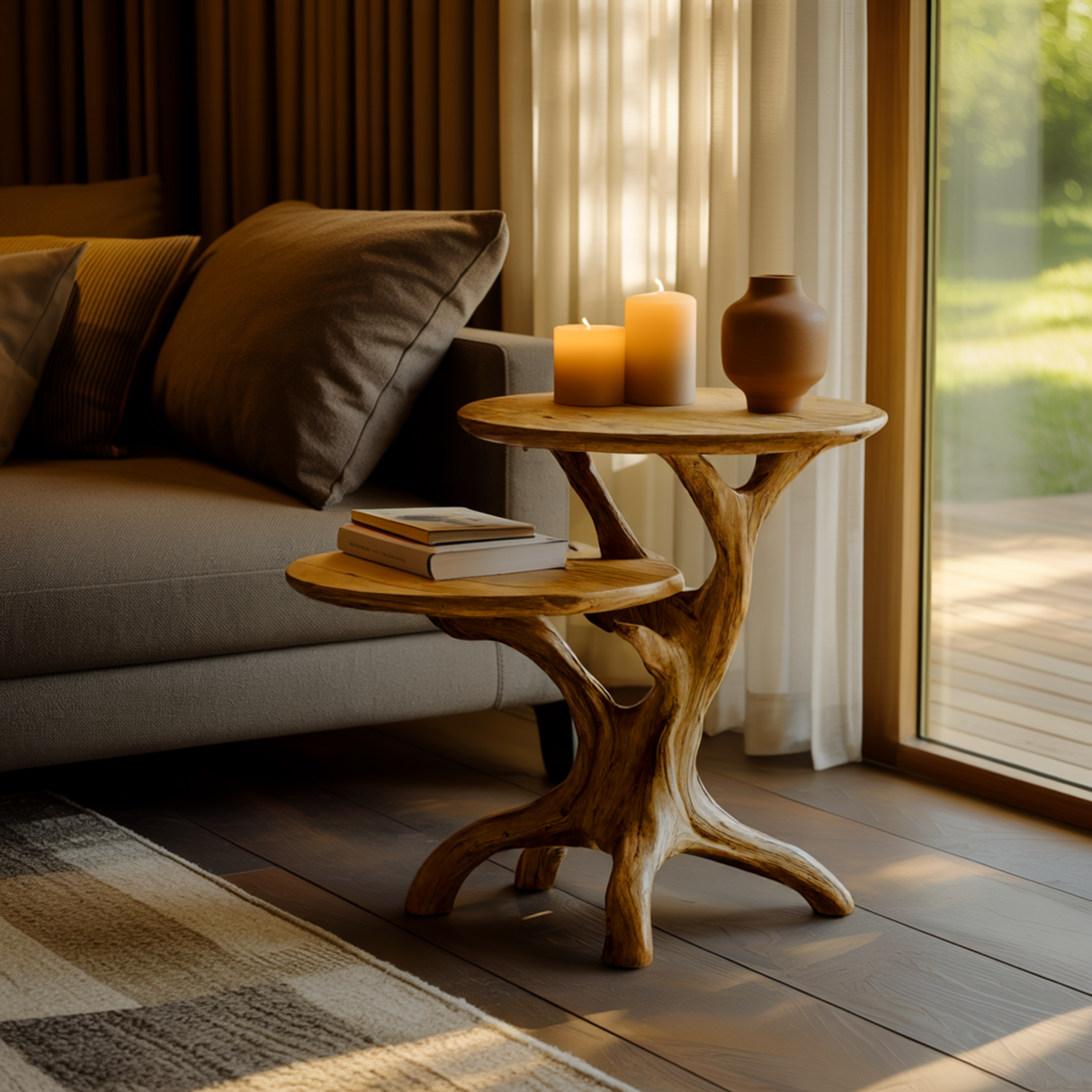 Natural Root Solid Wood Side Table