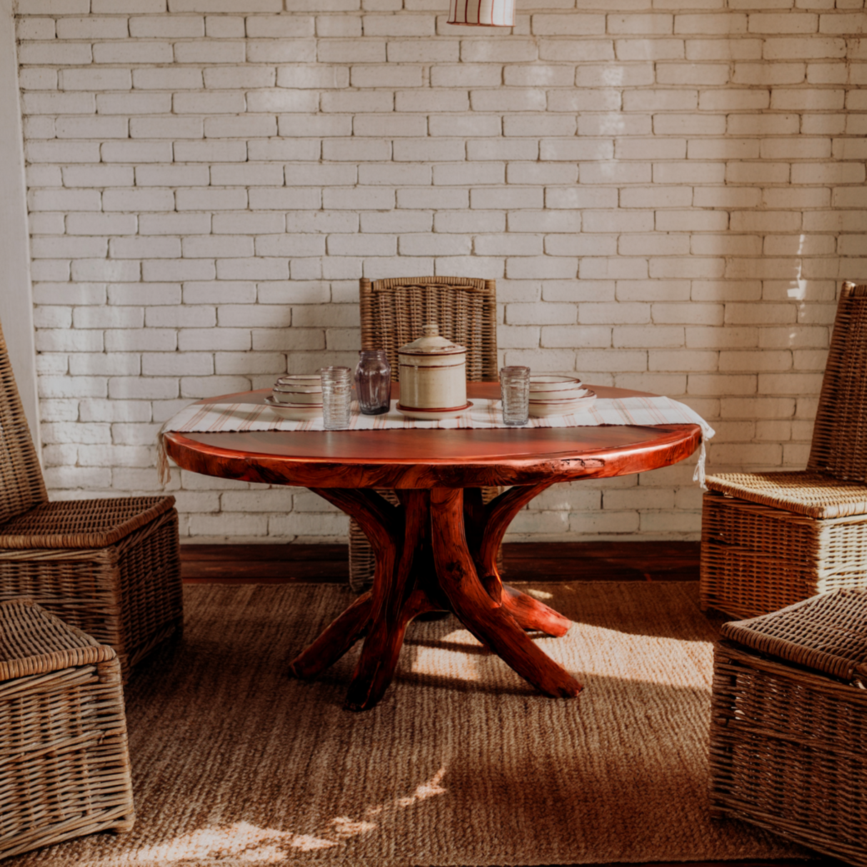 Natureroot Branchbase Solid Wood Round Dining Table - Timberustic Dining Table
