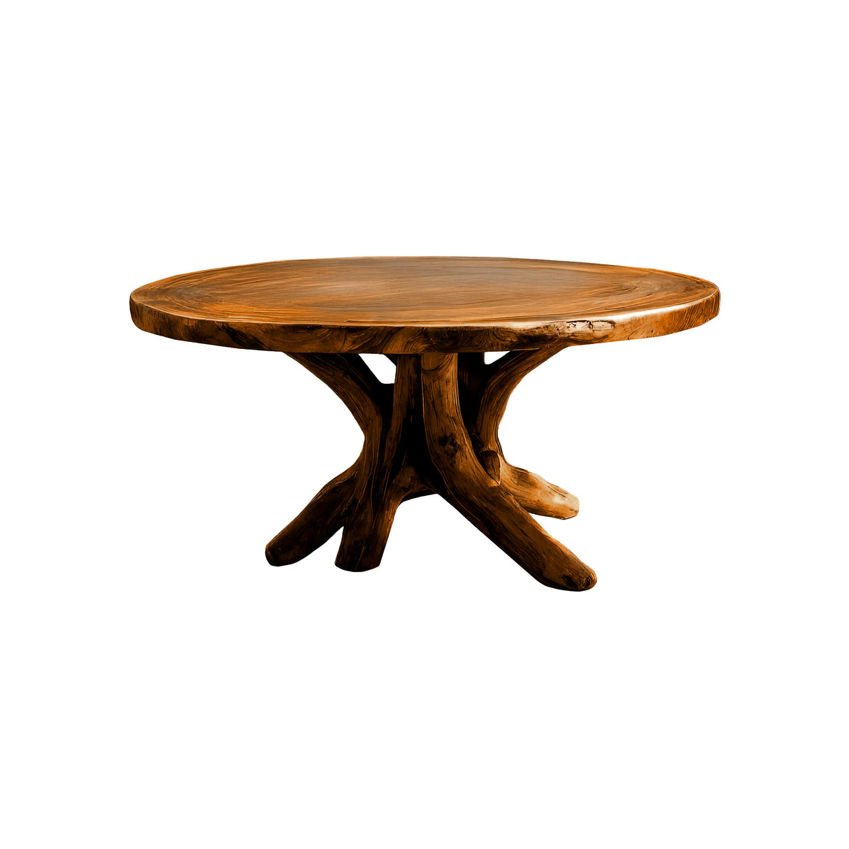 Natureroot Branchbase Solid Wood Round Dining Table Brown - Timberustic Dining Table