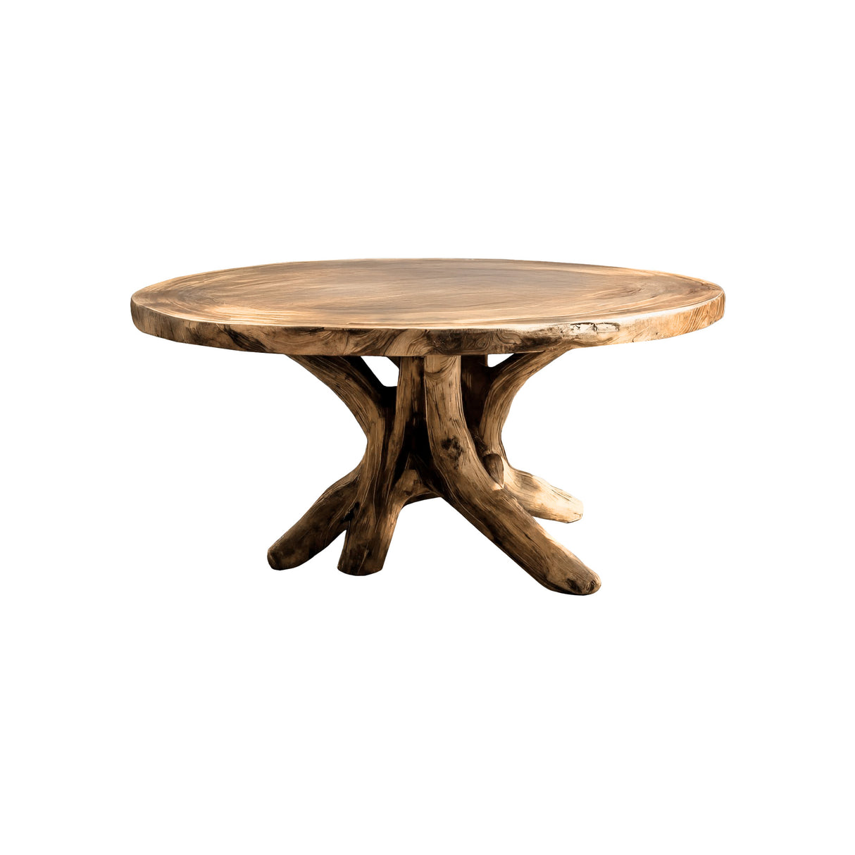 Natureroot Branchbase Solid Wood Round Dining Table Natural Oak - Timberustic Dining Table