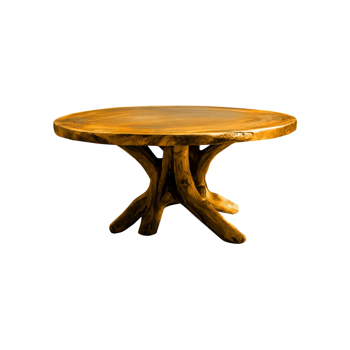 Natureroot Branchbase Solid Wood Round Dining Table Teak - Timberustic Dining Table