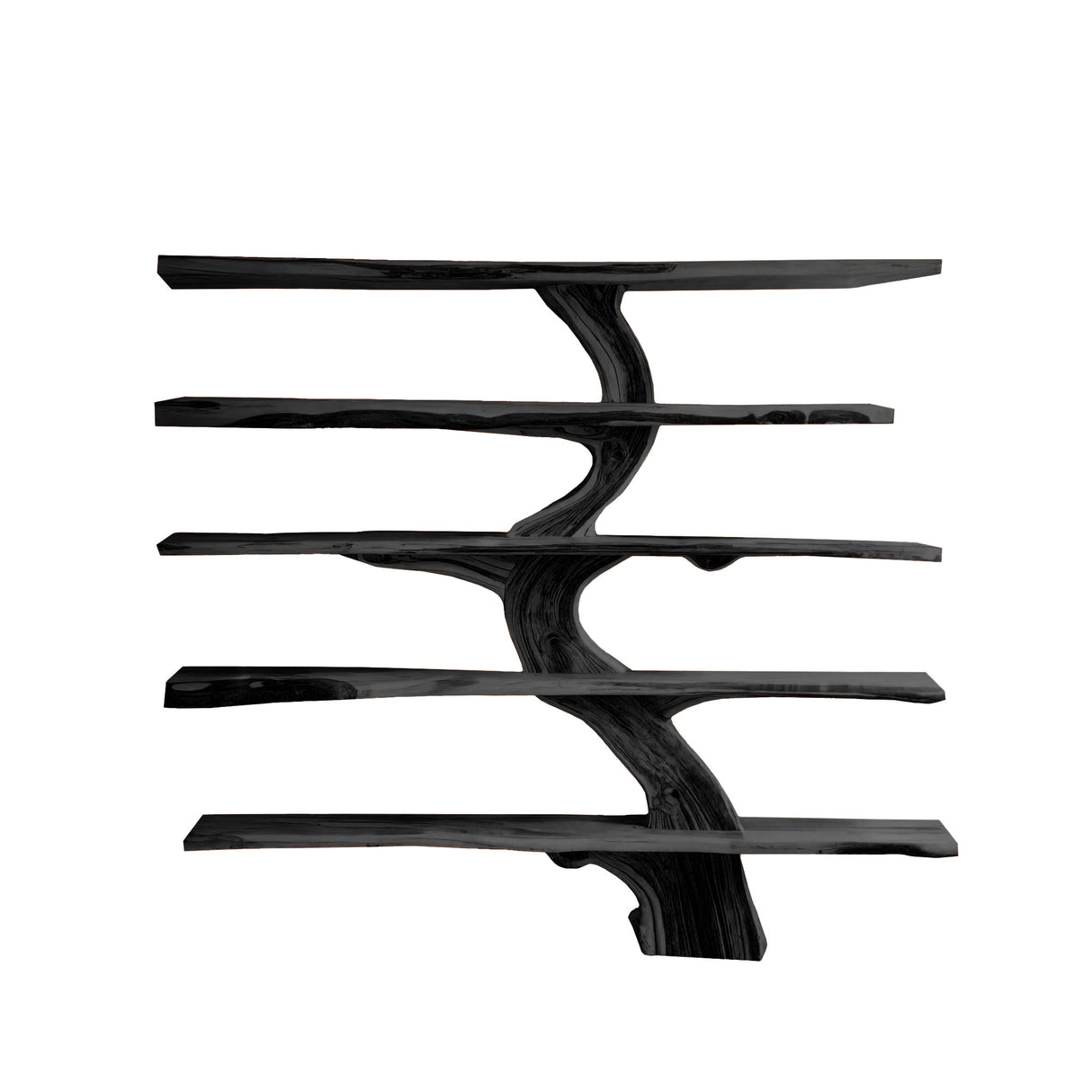 Natureroot Live-Edge Solid Wood Tree Bookshelf Black - Timberustic Tree Bookshelf