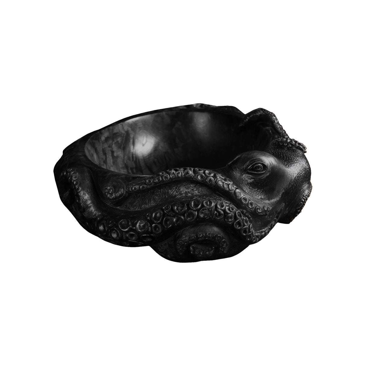Nautivar Octopus Form Handcarved Solid Wood Sculpted Vessel Sink Black - Timberustic Vessel Sinks