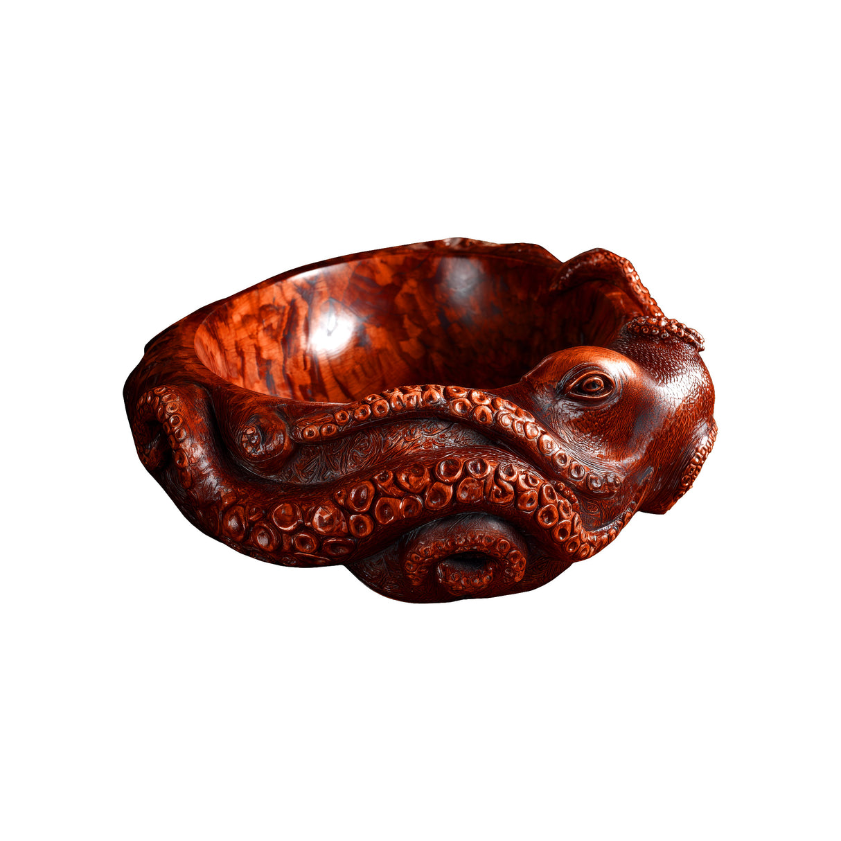 Nautivar Octopus Form Handcarved Solid Wood Sculpted Vessel Sink Mahogany - Timberustic Vessel Sinks
