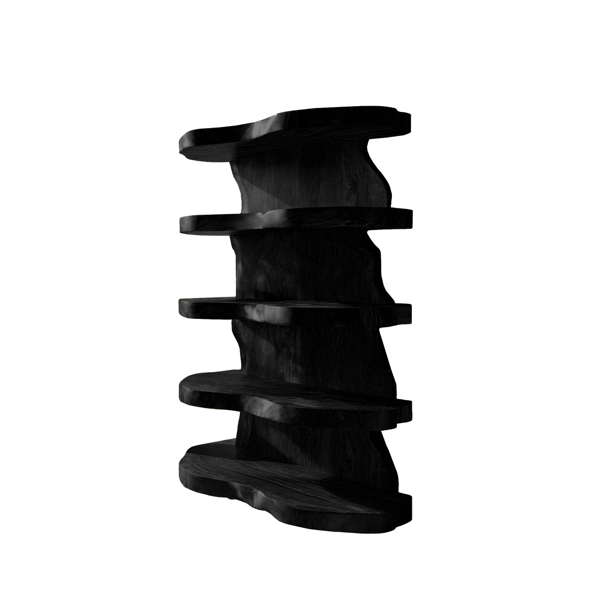 Nerava Live Edge Solid Wood Bathroom Display Shelf Black - Timberustic Bathroom Display Shelf