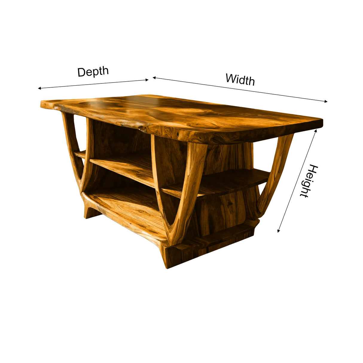 Nerith Grove Solid Wood Kitchen Island