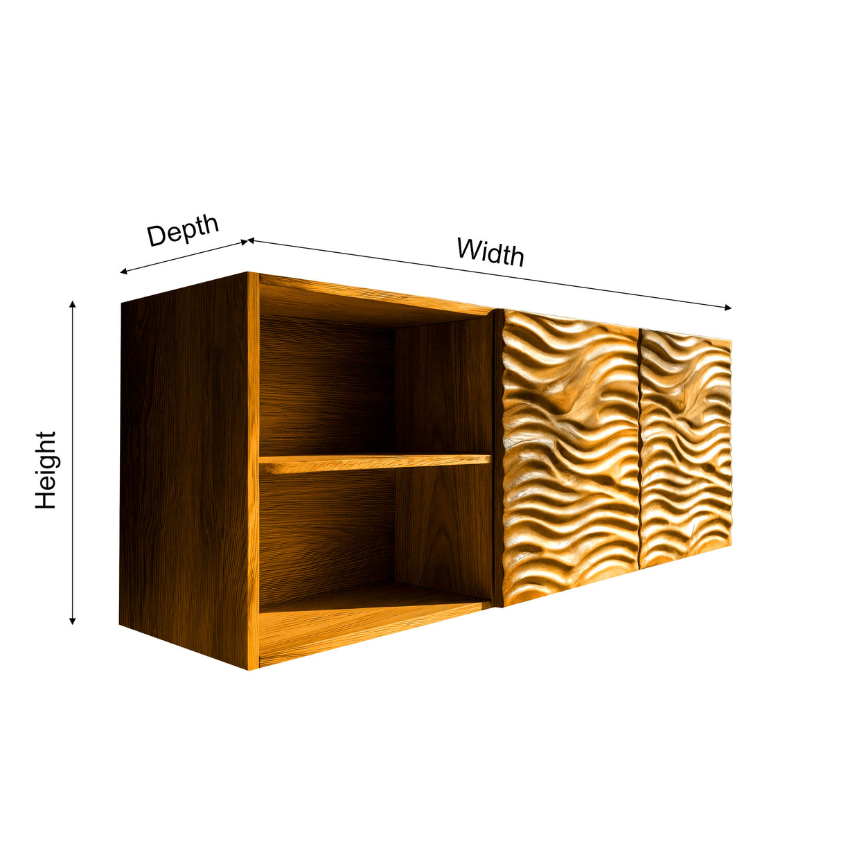 Nerith Sculpted Solid Wood Floating Bathroom Cabinet