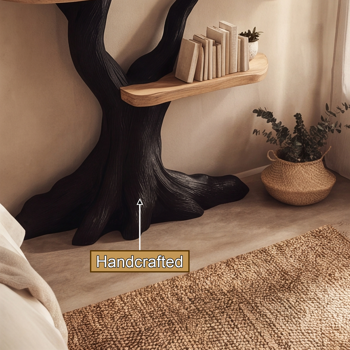Nightbriar Handcrafted Solid Wood Tree Bookshelf - Timberustic Tree Bookshelf