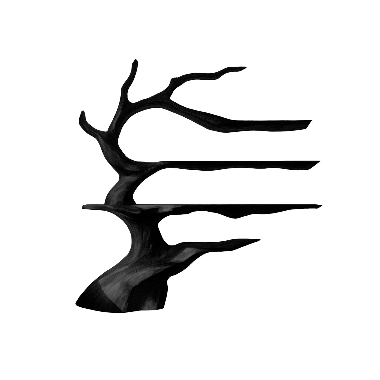 Noctaryn Flow Handcrafted Sculptured Tree Bookshelf Black - Timberustic Tree Bookshelf