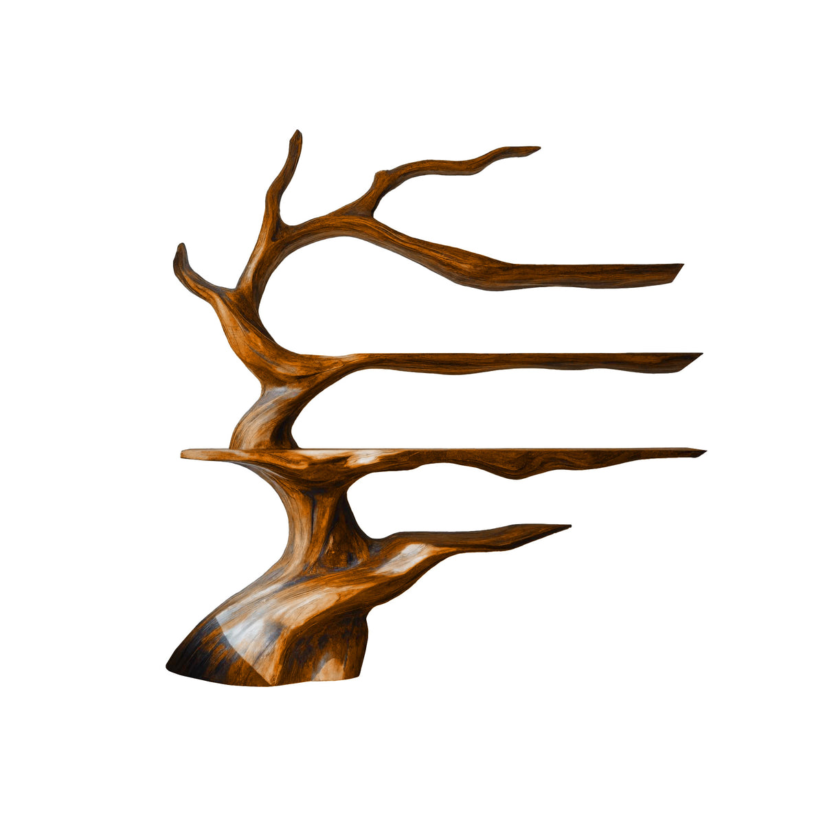 Noctaryn Flow Handcrafted Sculptured Tree Bookshelf Brown - Timberustic Tree Bookshelf