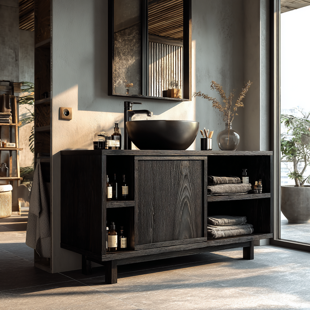 Nocturne Handcrafted Solid Wood Freestanding Bathroom Vanity with Drawers - Timberustic Freestanding Bathroom Vanity with Drawers