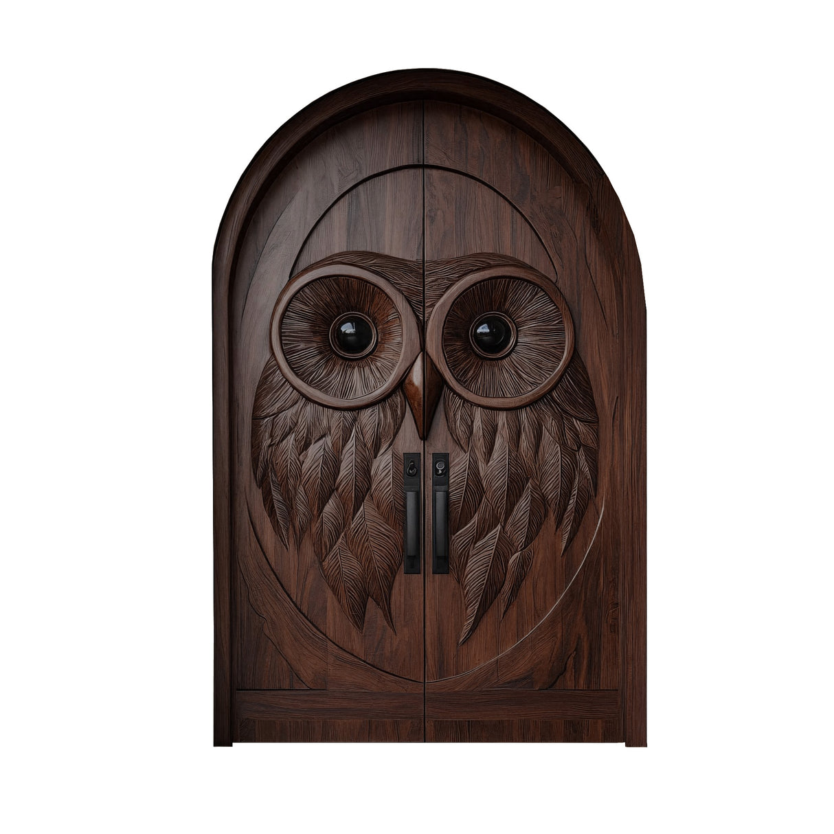 Noctyra Handcrafted Solid Wood Arched Double Doors Dark Walnut - Timberustic Door
