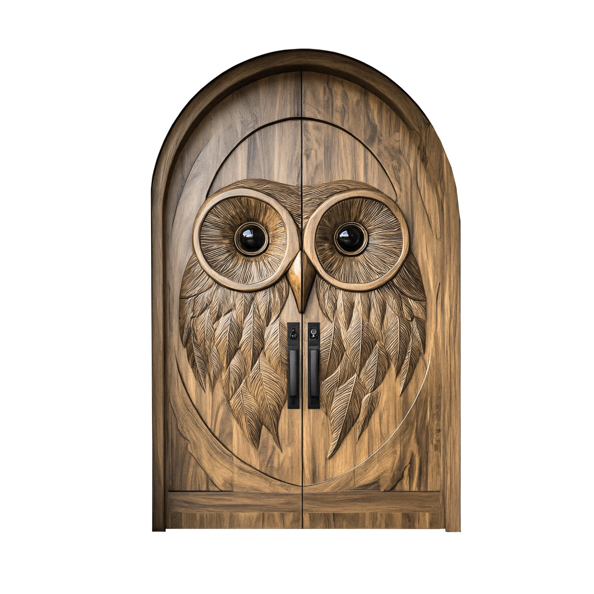 Noctyra Handcrafted Solid Wood Arched Double Doors Natural Oak - Timberustic Door