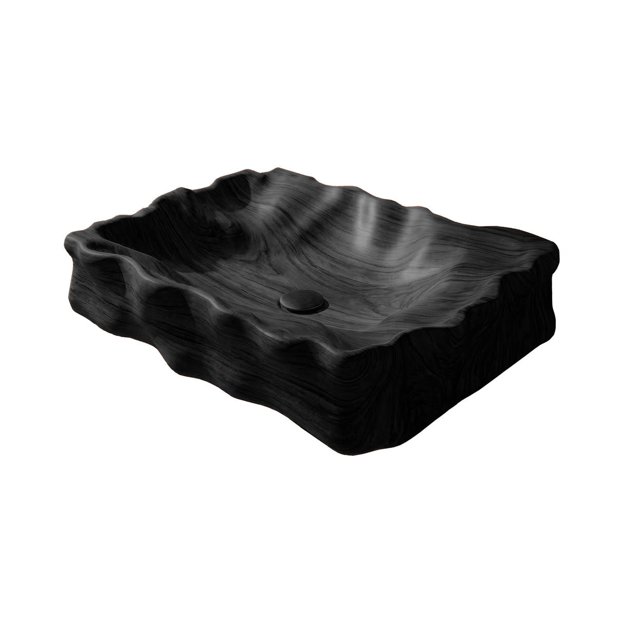 Noctyra Sculpted Solid Wood Vessel Sink Black - Timberustic Vessel Sinks