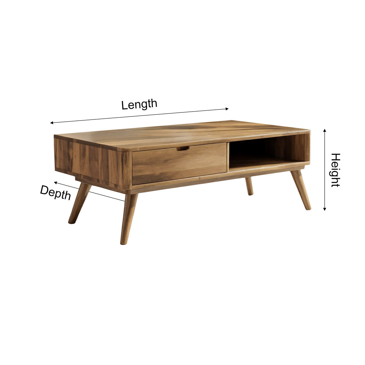 Nordell Solid Wood Coffee Table with Drawer Storage