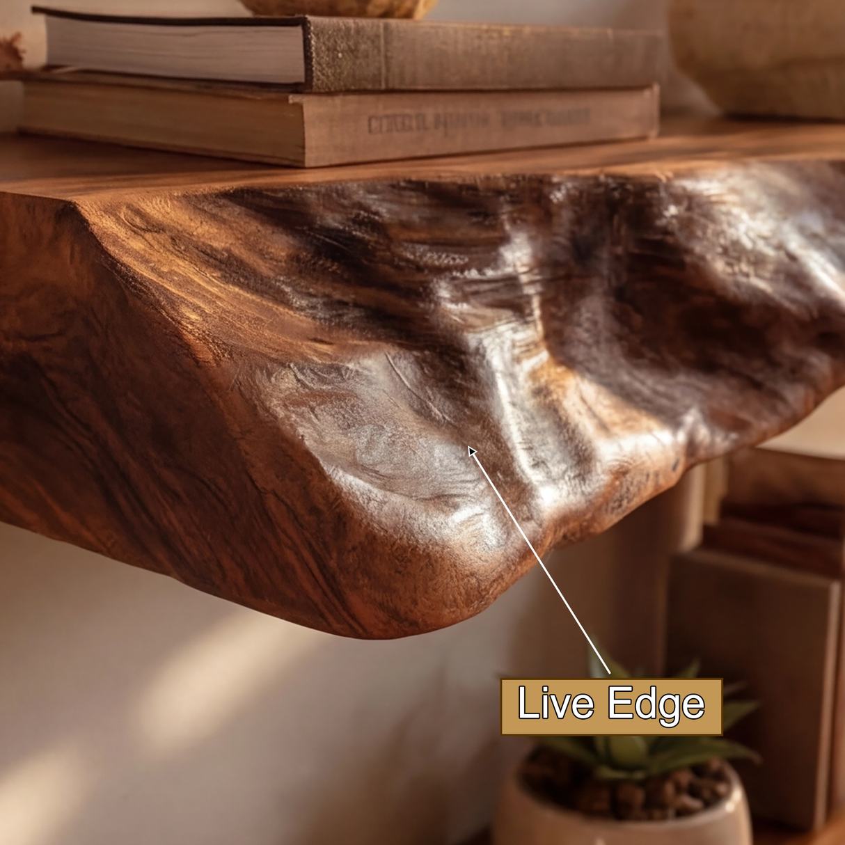 Norvain Live Edge Solid Wood Floating Shelf SPA802314 - Timberustic Floating Shelf
