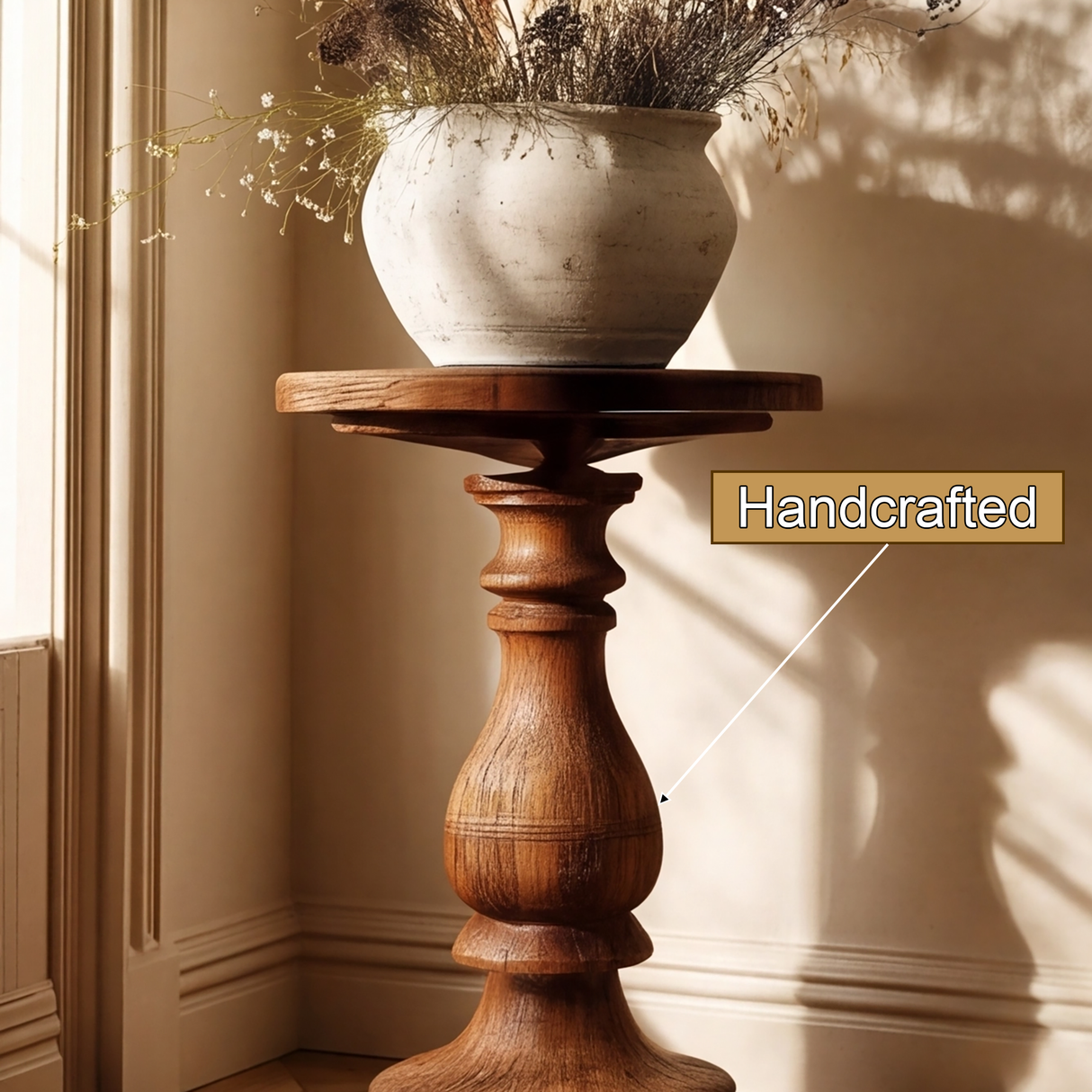 Norvane Solid Wood Pedestal Stand - Timberustic Pedestal Stand