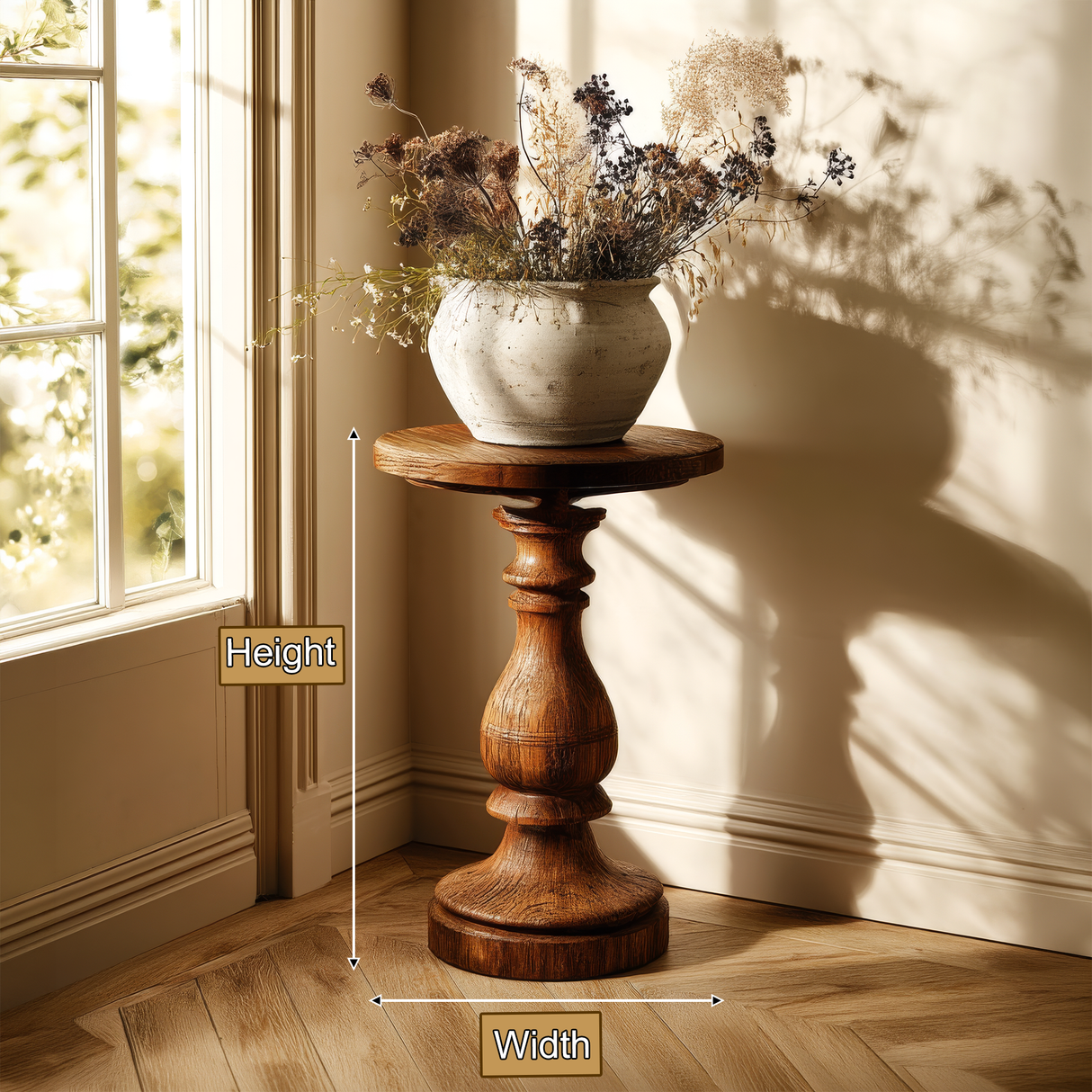 Norvane Solid Wood Pedestal Stand - Timberustic Pedestal Stand