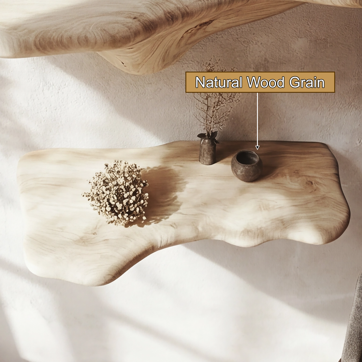 Norvane Solid Wood Sculpted Mushroom Floating Shelf SPA583678 - Timberustic Floating Shelf