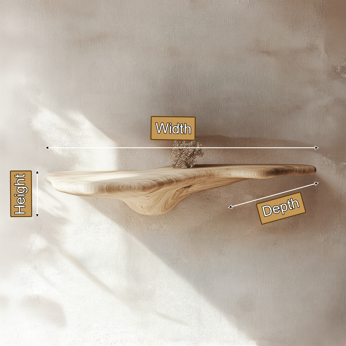 Norvane Solid Wood Sculpted Mushroom Floating Shelf SPA583678 - Timberustic Floating Shelf