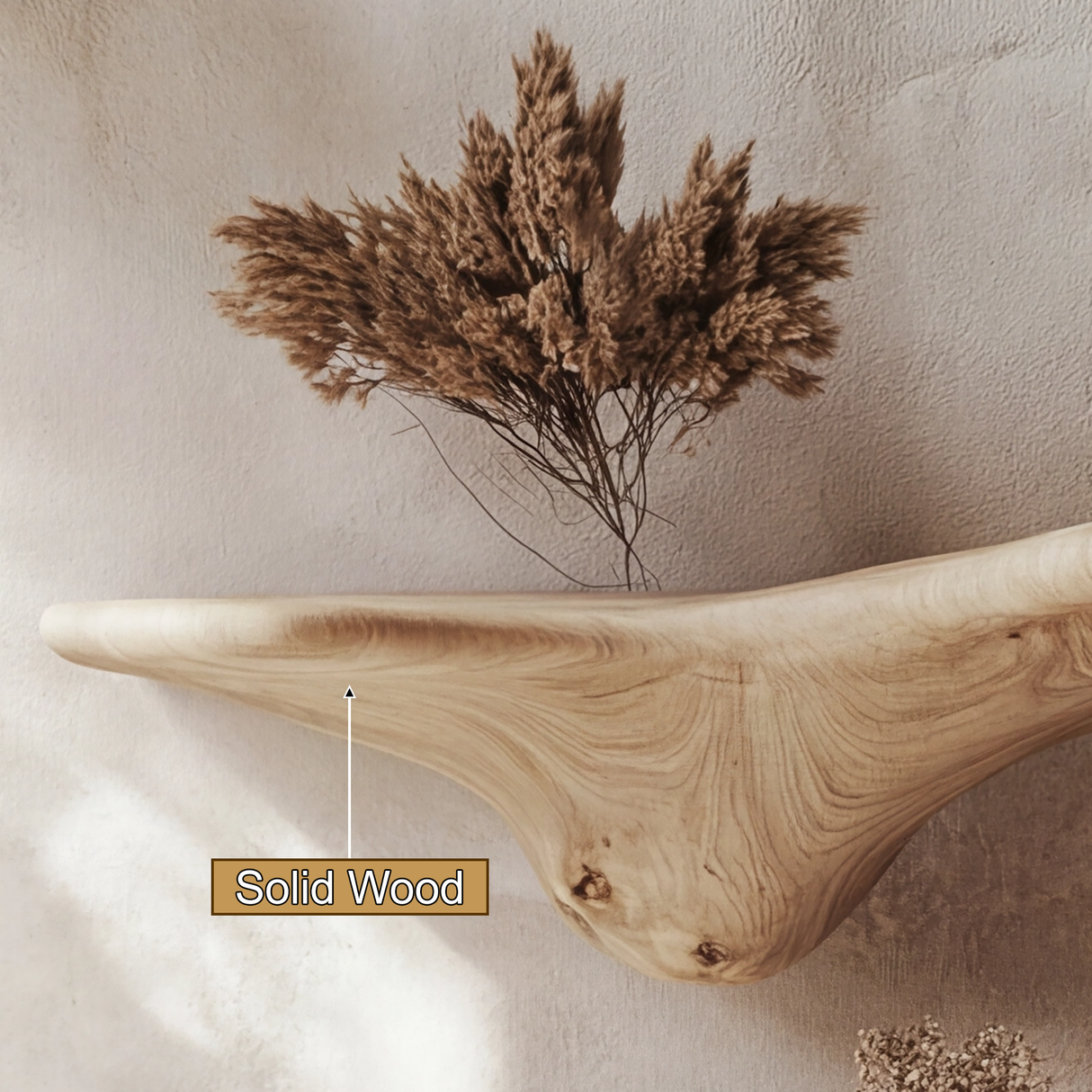 Norvane Solid Wood Sculpted Mushroom Floating Shelf SPA583678 - Timberustic Floating Shelf