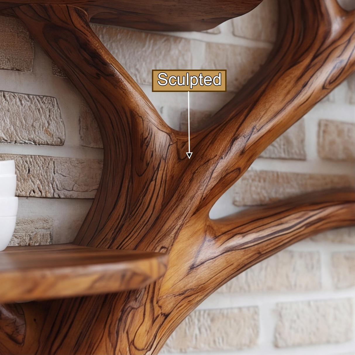 Norvaryn Live Edge Solid Wood Floating Kitchen Shelf - Timberustic Floating Kitchen Shelf