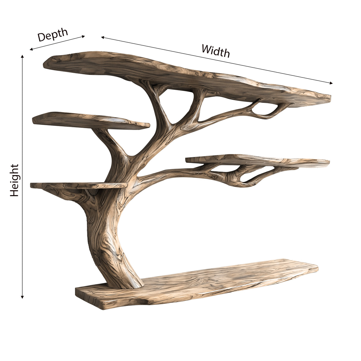 Norvaryn Live Edge Solid Wood Floating Kitchen Shelf - Timberustic Floating Kitchen Shelf