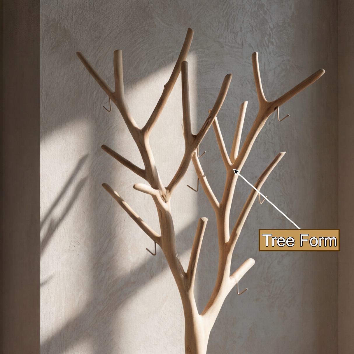 Norvayne Sculpted Solid Wood Tree Coat Rack - Timberustic Tree Coat Rack