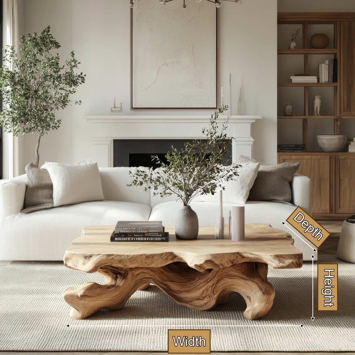 Norvelle Live Edge Solid Wood Coffee Table SPA364768 - Timberustic Coffee Table