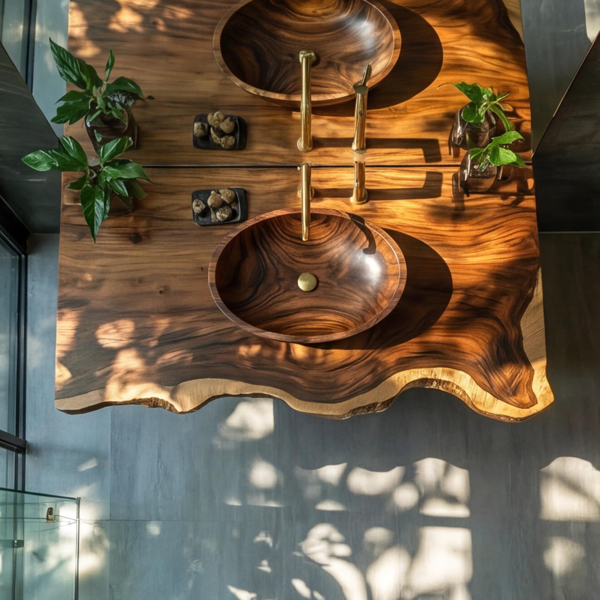Norvessa Live Edge Solid Wood Floating Bathroom Vanity SPA364656 - Timberustic Floating Bathroom Vanity