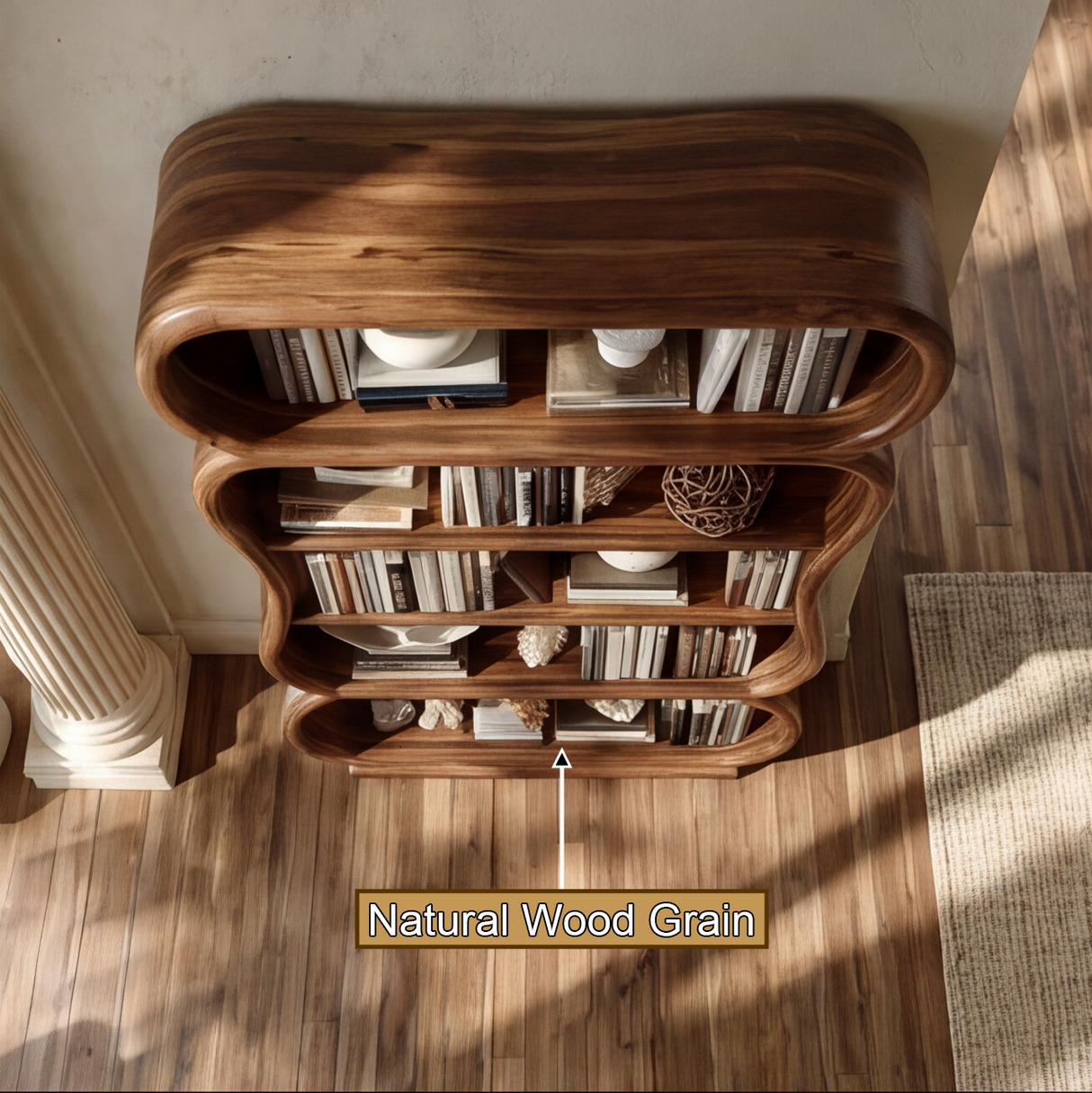 Norveth Handcrafted Solid Wood Bookshelf - Timberustic Bookshelf