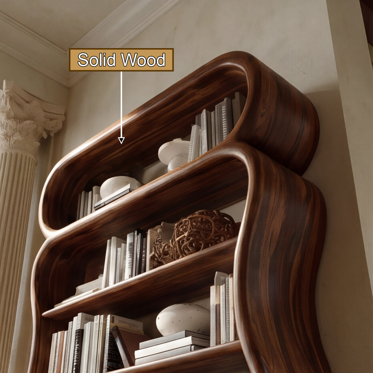 Norveth Handcrafted Solid Wood Bookshelf - Timberustic Bookshelf