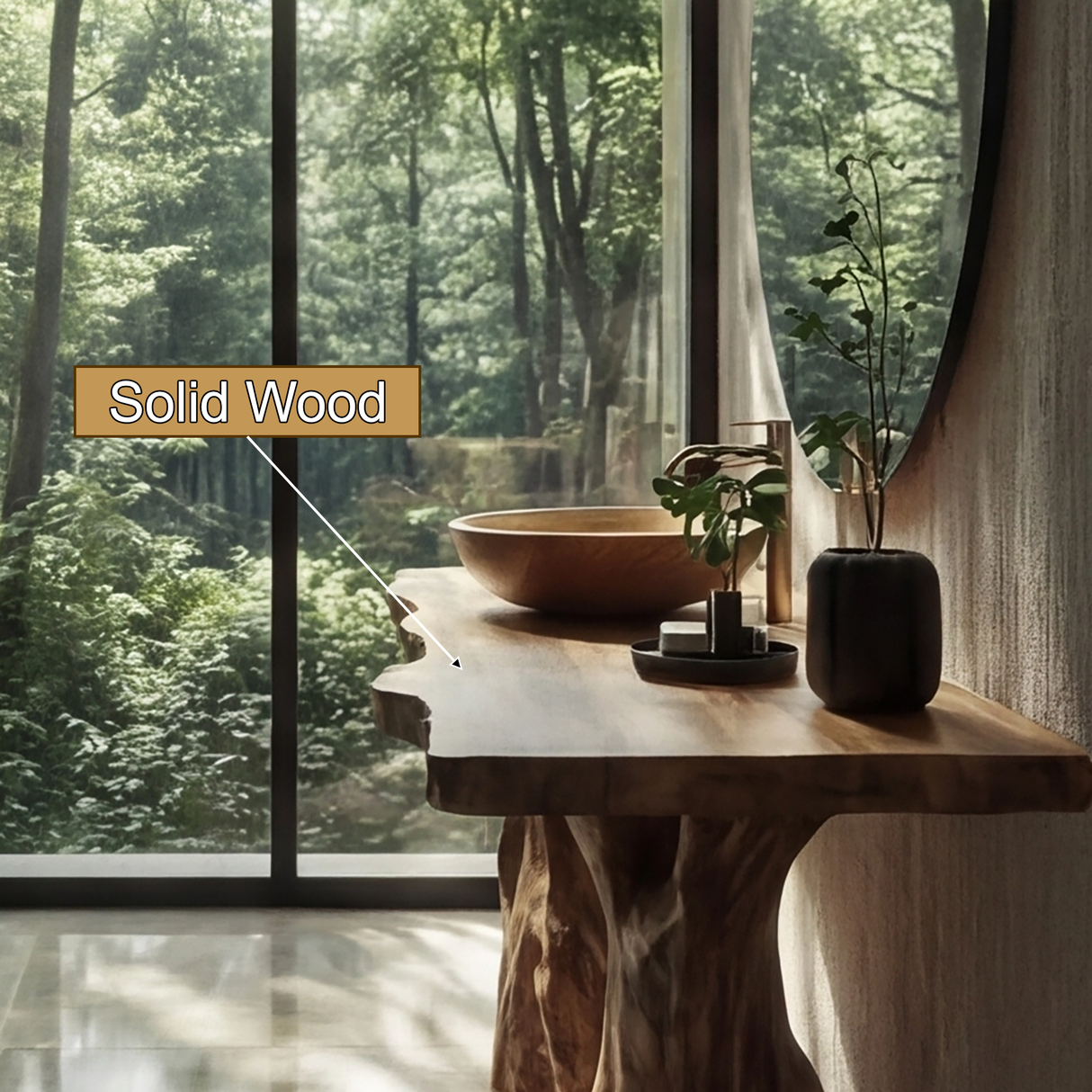 Norveth Rootform Solid Wood Freestanding Bathroom Vanity - Timberustic Freestanding Bathroom Vanity