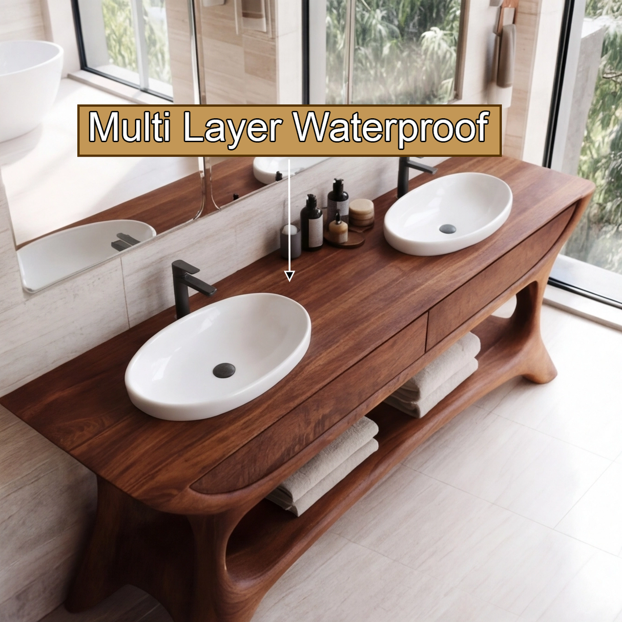 Norveth Sculpted Solid Wood Freestanding Bathroom Vanity with Drawers - Timberustic Freestanding Bathroom Vanity with Drawers