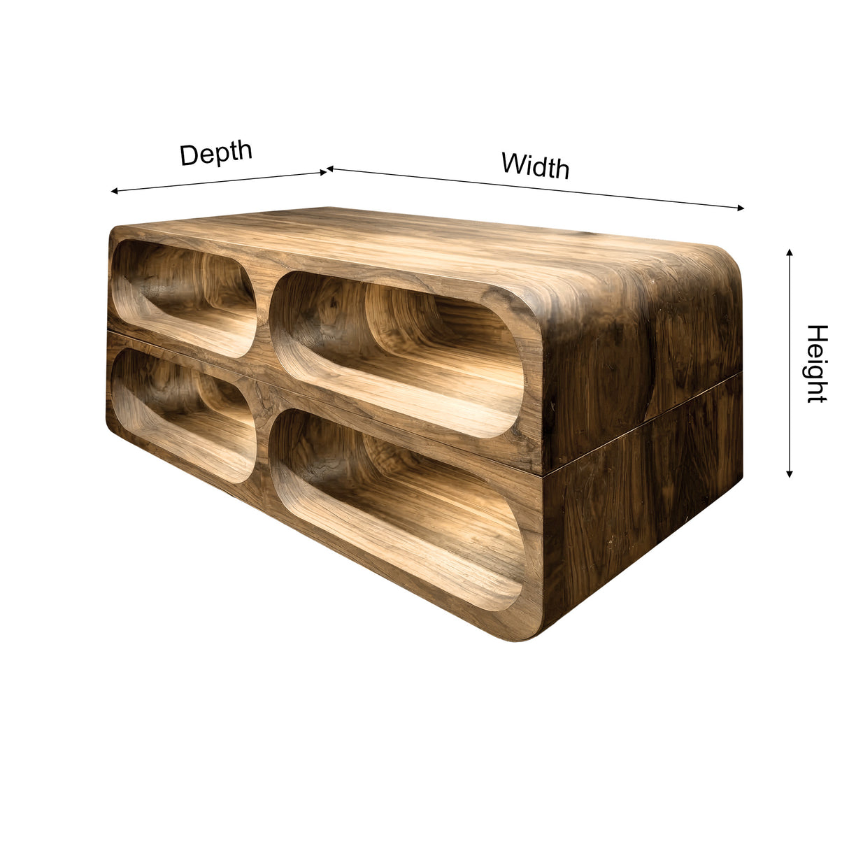 Norvex Handcrafted Solid Wood Floating Bathroom Vanity with Open Storage - Timberustic Floating Bathroom Vanity with Open Storage