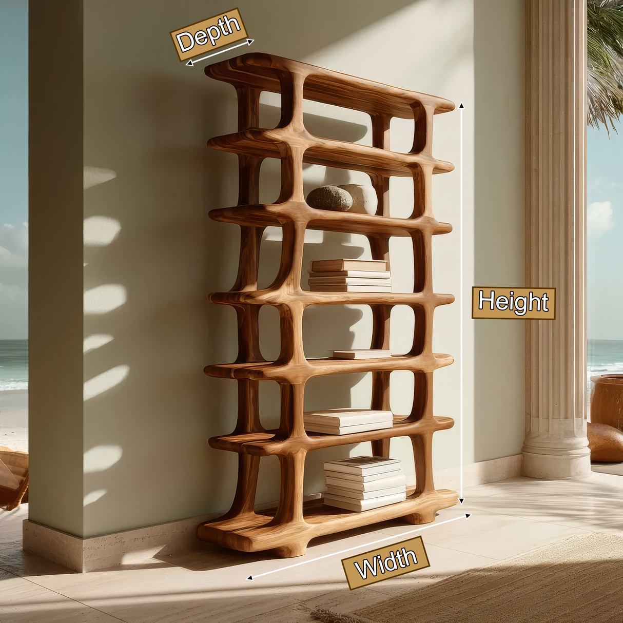 Norvian Handcrafted Solid Wood Bookshelf