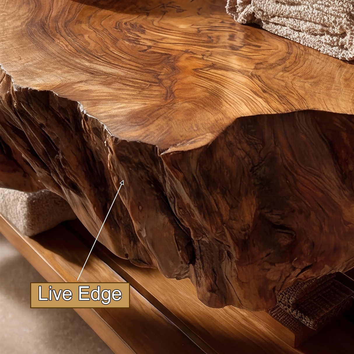 Norvian Live Edge Solid Wood Floating Bathroom Vanity SPA905613 - Timberustic Floating Bathroom Vanity