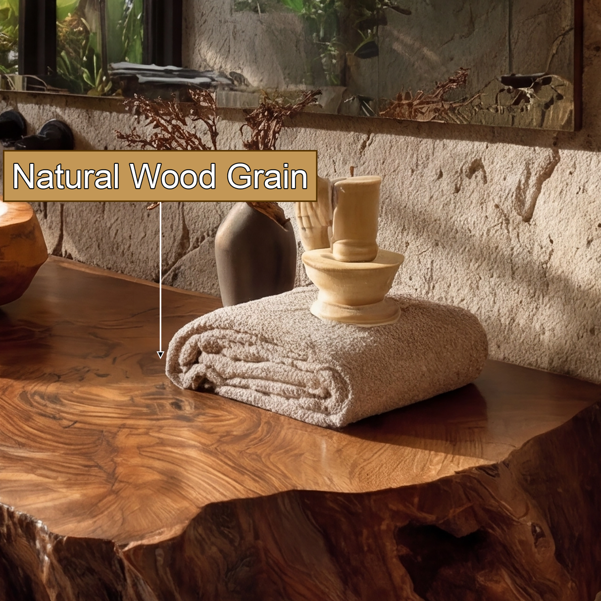 Norvian Live Edge Solid Wood Floating Bathroom Vanity SPA905613 - Timberustic Floating Bathroom Vanity